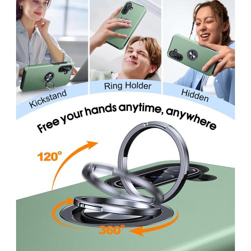JAME for Samsung Galaxy A17 5G Phone Case Ring Stand Shockproof Slim Case
