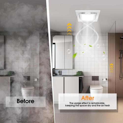 FEITON 110 CFM Bathroom Exhaust Fan with LED Light, 1.0 Sones Ultra Quiet