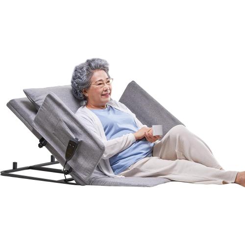 Electric Power Lifting Adjustable Bed Back Rest for Patient Back Lumbar Support, Assist Elderly to Get Out of Bed Easily, Removeable Bedrails with Pocket