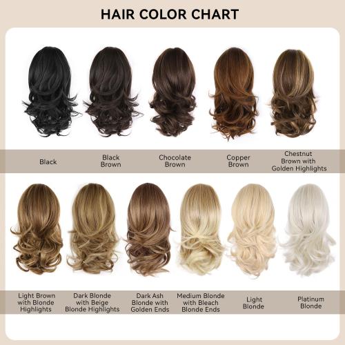 14 Inch Ponytail Extension - Soft Wavy Pony Tails Hair Extensions, Claw Clip Ponytail Extension, Synthetic Hair Extensions Ponytail, Clip in Ponytail (Color: Light Brown With Blonde Highlights)