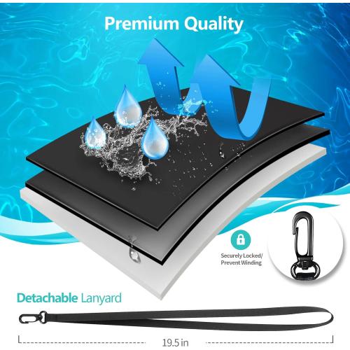 6 Pack 8.5 Waterproof Cell Phone Pouch - Underwater Dry Bag Case Lanyard - Water Proof Clear Holder Protector for iPhone 17 16 15 Pro Max Plus Samsung Galaxy S25 S24 Ultra Note for Beach Swimming