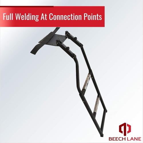 Beech Lane Pickup Truck Tailgate Ladder - Universal Fit, Stainless Steel Self Drilling Hex Screws for Easy Install, Durable Aluminum Step Grip Plates, and Sturdy Rubber Ladder Feet