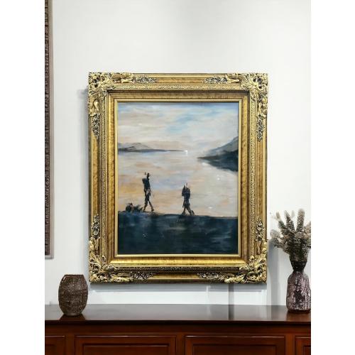 20X30 Traditional compo XL ornate frame, Marble Gold finish, handmade, custom made, handpainted. (20 X 30 FRAME ONLY)