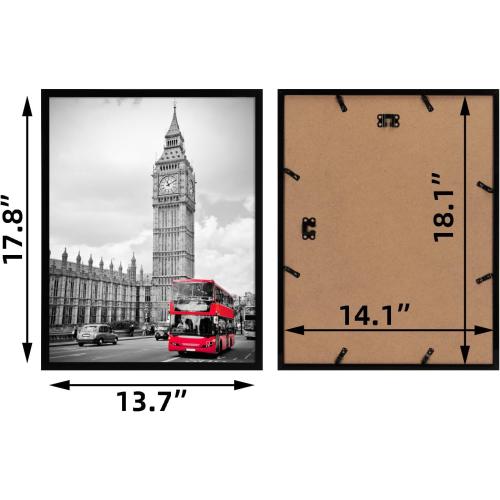 Giftgarden 14x18 Picture Frame Black, 14 by 18 Thin Poster Photo Frame for Wall Display, Single