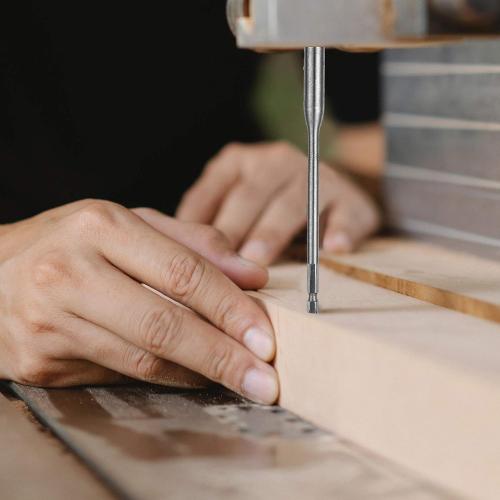 Hotop 4 Pieces 1/4 Extension Drill Bit Set Wood Spade Drill Bit Extension, 6 and 12 Inches with 2 Pieces Key, Use with High-Carbon Steel Wood Spade