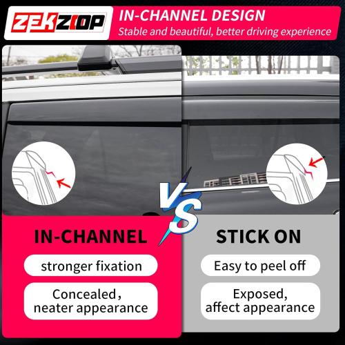 Black 4pc Visor Rain Guards Compatible with 2025 Toyota 4Runner Front and Rear in-Channel Window Visors Wind Deflectors Weather Shield for 4Runner 4PCS Accessories