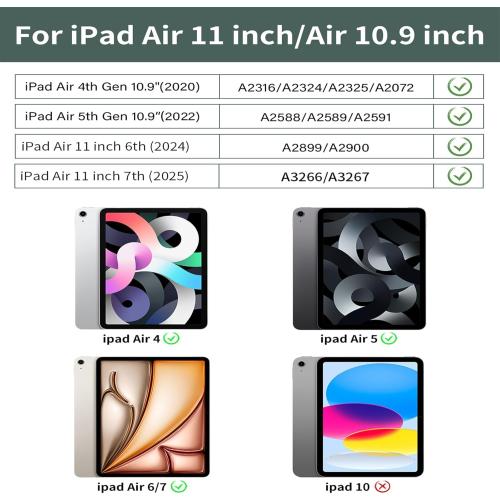 Case for iPad Air 11-Inch M4/M3/M2 2026/2025/2024, iPad Air 5/4 (2022/2020 5th/4th Generation 10.9-Inch) with Pencil Holder, Slim Stand Soft Back Support Touch ID, Auto Wake/Sleep, Light Pink