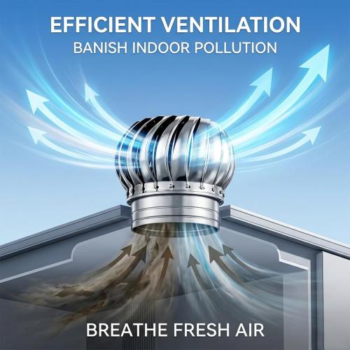 Stainless Steel Turbine Roof Ventilator, 304 Grade Metal Wind Turbine Cap, 11.8 Inch Attic Exhaust Vent, Rainproof Silent Operation (300mm (11.8 inches))