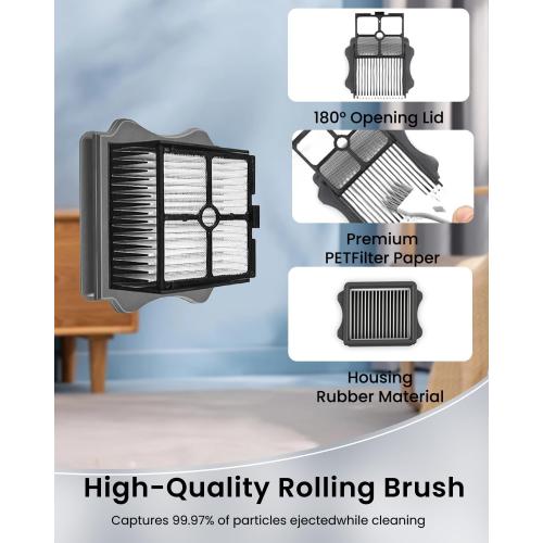 (6pcs) Replacement Brush Rollers & HEPA Filters For Tineco Floor ONE S5/Floor One S5 Pro 2 Wet Dry Vacuum Cleaner, Replacement Parts Accessories Kit Inclue 3 Vacuum Filter, 2 Brush Rollers