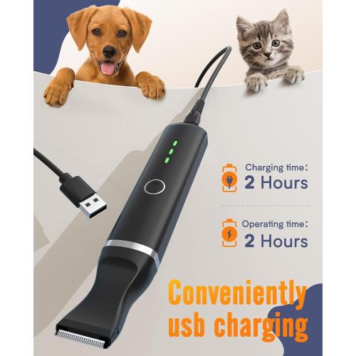 oneisall Dog Paw Trimmer,Corldless Paw Trimmer for Dogs with Double Blades,Quiet 2 Speed Small Dog Grooming Clippers for Paws, Eyes, Ears, Face, Rump (Black)