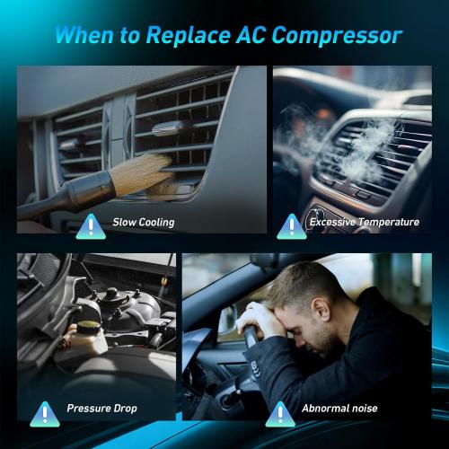 AC Compressor Compatible with 2007-2014 Ford Expedition, Lincoln Navigator, 2007-2014 Ford F-150, 2007-2009 Ford F-250, 2007-2010 F-250 F-350 F-450 F-550 Super Duty, 2007-2008 Lincoln Mark LT