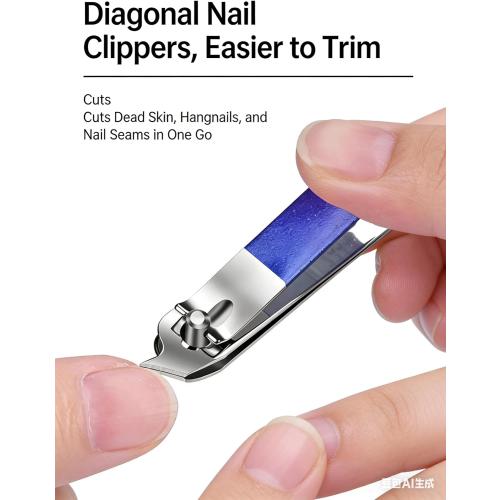 9 Pcs Nail Clippers Set Fingernail and Toenail Clipper Cutters Manicure Pedicure Kit Stainless Steel Professional Grooming Kits Nail Care Tools with Portable Travel Case,Dazzling Color