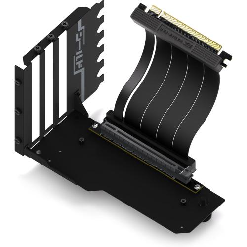 EZDIY-FAB Vertical GPU Mount with High-Speed PCIE 4.0 Riser Cable, Shield Series, 115mm/4.52in Flexible Extension, 90 Degree Connector, Only Compatible to Full-Opened PCIe Slots-Black-YIHPI344
