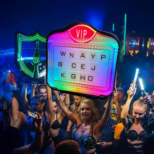 Bottle Service Sign,Bottle Presenter for Night Club,Bottle Service Lights Sign with 4 Set Letters & 1 Set Number,for Wedding, Birthday Parties,(VIP)
