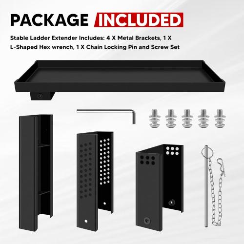 Ladder Extender for Stairs Heavy Duty Ladder Levelers Non-Slip Design Ladder Stabilizer High Strength Leveler 14.8”-20.5” Adjustable Height Range for Single/Extension/Straight/Telescopic Ladders