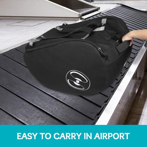 YOREPEK Padded Car Seat Travel Bag for Airplane, Fits for Doona Car Seat Stroller with isofix Base, Infant Car Seat Bags with Lockable Zipper, Foldable Gate Check Stroller Backpack for Baby Travel