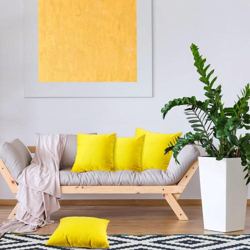 Patelai 2 Pack 18x18 Inch Waterproof Outdoor Throw Pillow Covers - PU Coated, Fade Resistant Summer Decor for Patio, Porch, Pool, Garden Furniture(Yellow)