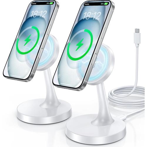2 Pack Magnetic Wireless Charger iPhone, 15W Fast Mag-Safe Charger Stand for iPhone 17/17 Air/17 Pro/17 Pro Max 16/15/14/13/12 Series Magnet Wireless Charging Station/Pad for AirPods- Gifts Ideas