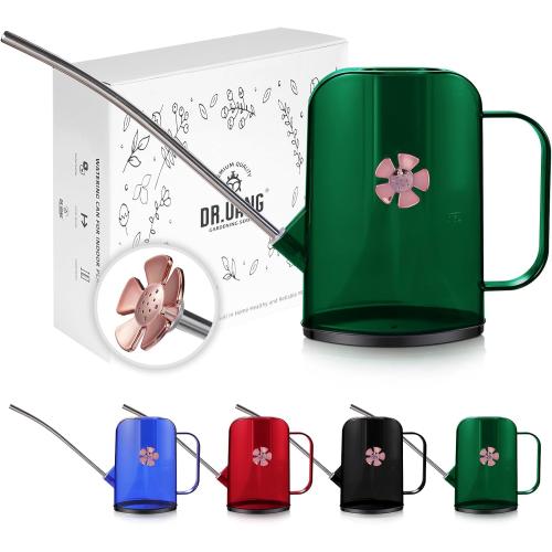 Watering Can Indoor for House Plants Small Watering cans with Long Spout Flower Model Sprinkler Head 1.2L (Green, 1.2L)