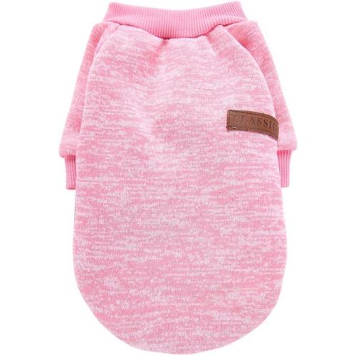 Jecikelon Dog Clothes Dogs Sweater Soft Puppies Clothing Winter Puppy Sweaters Warm Outfit for Dogs Small XXS XS Cat Apparel (Pink, L)