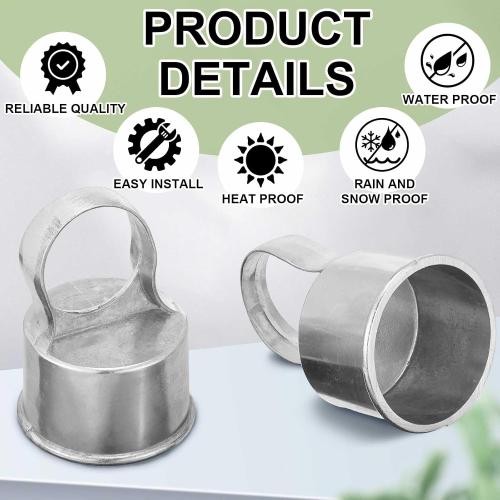 ‼️may be missing pieces also has stains and scratches ‼️Therwen 24 Pack Chain Link Fence Ring Cap for 2-3/8 Od Post, 2 1/2 Aluminum Eye Top Rail Cap with 1-5/8 Loop, Outdoor Rail Fencing Repair Hardware