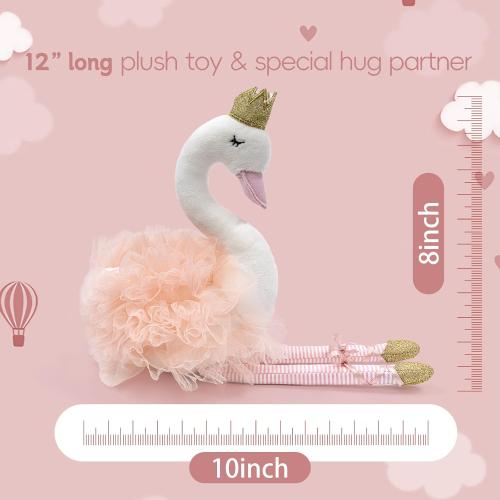 Plush Toy Stuffed Animals Ballet Swan for Girls 12in Tall, Stuffed Animals for Kids