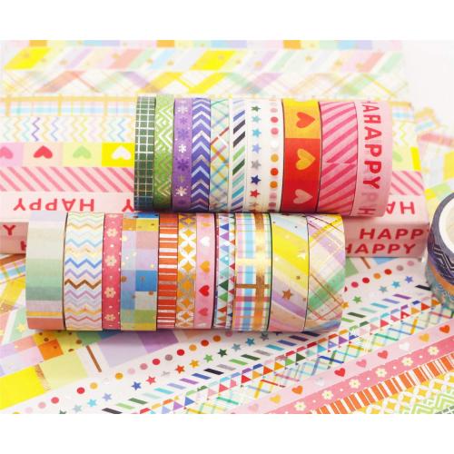 YUBBAEX Bright Mix Gold Washi Tape Set VSCO Foil Masking Tape Decorative for Arts, DIY Crafts, Journal Supplies, Planners, Scrapbook, Card/Gift Wrapping -5/10mm- (Rainbow 27 Rolls)