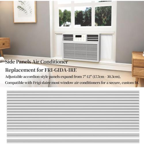 Side Panels Air Conditioner Compatible with Frigi-daire 18FFRACP01 Universal Air Conditioner Side Panels, Adjustable 7-12 Width, Fits Most Window AC Units