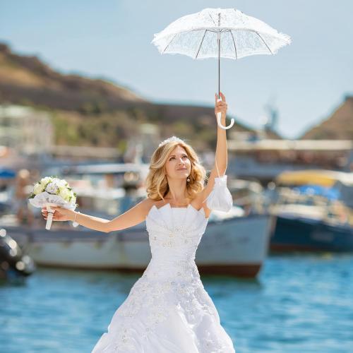 Mini Lace Umbrella, 19. 7 X 16. 9 Inch Bridal Lace Parasol Wedding Decoration Stage Dancing Prop With fan