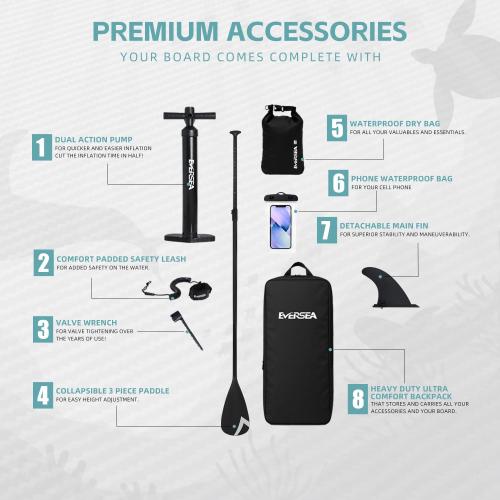 Size 11 ft Stand-Up Paddle Boards, 11 ft Inflatable Paddle Board with Camera Bracket, 3 Main Fin, 33 in Wide Stable All-Around Paddleboard for All Levels of Players