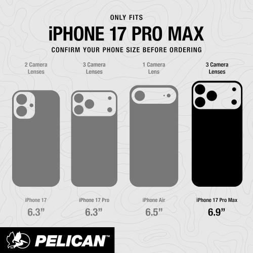 Pelican Voyager iPhone 17 Pro Max Case [Compatible with MagSafe] Rugged Phone Case, 24ft Military-Grade Drop Protection - Heavy Duty Cover w/Belt Clip Holster for iPhone 17 Pro Max - Black/Clear
