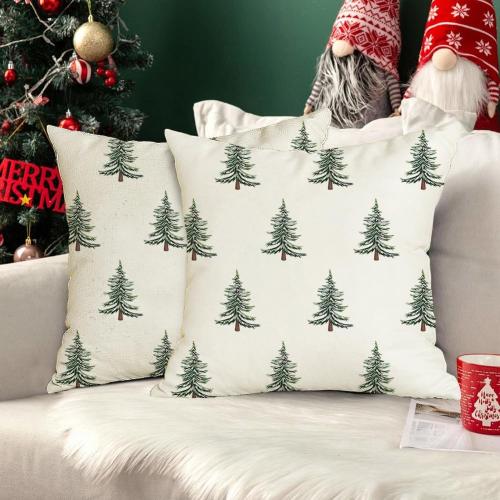 Outdoor Christmas Pillow Covers 20x20 Inch Outdoor Christmas Decorations Christmas Tree Decor White Christmas Throw Pillow Cases Xmas Winter Decorative Pillows for Couch Holiday