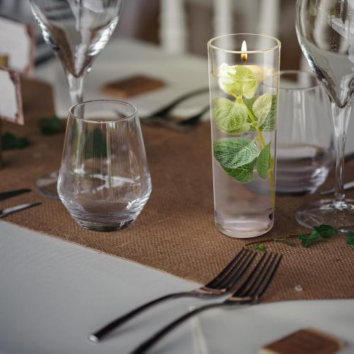 Zeyune 50 Pcs Mini Artificial Eucalyptus Leaf for Floating Candles for Centerpiece Wedding Table Floating Leaves Stem Vase Fillers for Tea Candles Bridal Shower Home Birthday Christmas Party Decor