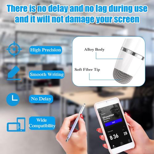 Bopomofo 2PCS Stylus Pens for Touch Screens,Stylus Pen for iPhone/iPad/Tablet Android/Microsoft Surface,Compatible with Touch Screens(Purple/Blue)