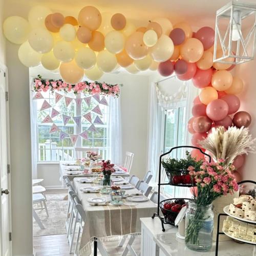 Retro Blush Pink Balloons, 60 Packs 12 Inch Dusty Pink Metallic Chrome Rose Gold White Sand Nude Balloons for Pumpkin Baby Shower Girls Women Boho Birthday Bridal Wedding Mothers Day Decorations