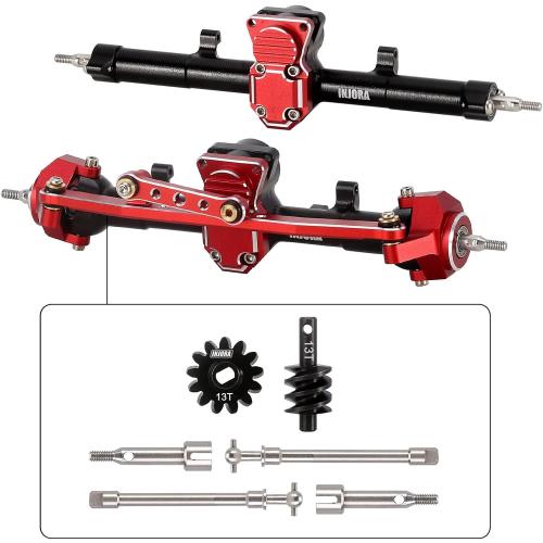INJORA Steel 4mm Extended Dogbone Axle Shaft SCX24 Aluminum Axles Replacement（Front）