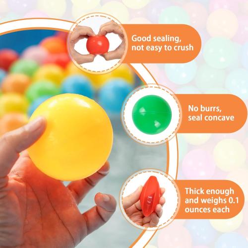 170 PCS Ball Pit Balls 2.1-2.2” Free Crush Proof Plastic Ball for Baby and Toddler -8 Bright Colors with Zip Storage Bag,Baby Pool Water Toys,Kiddie Pool