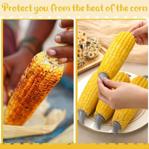 16 Pcs Shark Fin Corn Holders Thanksgiving Party Supply Stainless Steel Shark Corn on the Cob Barbecue Party Supplies Fork Birthday Decorations Ocean Themed Table Decor
