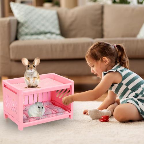 2 Pack..Grddaef Guinea Pig Bed, Small Animal Bunk Bed Guinea Pig Hideout Sleeping Bed for Chinchilla Hamster Rat