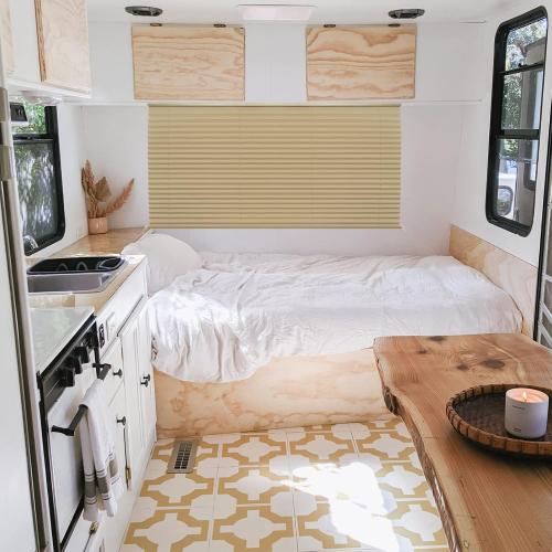 RV Blinds for Camper Window, RV Shades Window Pleated Shades,Camper Blinds for Travel Trailer Motor Coach Motorhome-50 W x 24 L