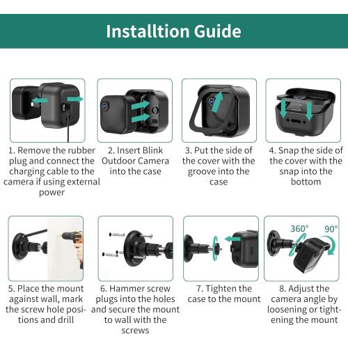 HomeMount All-New Blink Outdoor Camera Mount, 3Pack Weatherproof Protective Housing with 360° Adjustable Bracket and Sync Module Mount, Compatible with Blink Outdoor Cameras Wireless (4th & 3rd Gen)