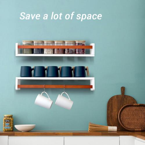 Set of 3 Size for 4 Color White Floating Wall Nursery Book Shelves for Bedrooms Kids 24 Inch White Wooden Baby Book Shelf for Kids Rooms Set of 3 Nursery Shelves for Wall Mounted Honey Stain Toddler Bookshelf for Kids Wall