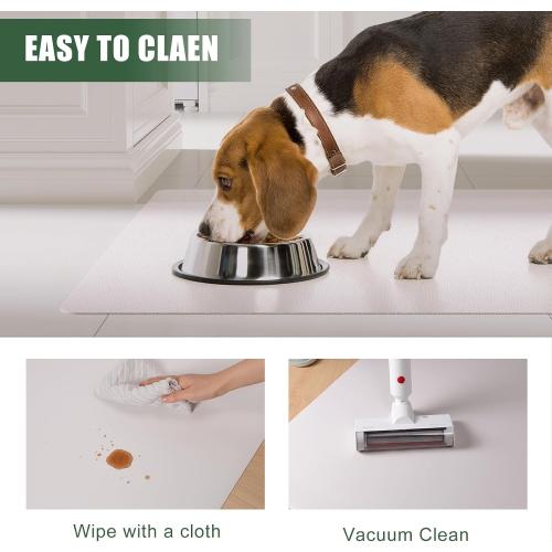 Vinyl Mat, 6' x 4' Hallway Runner Rug, Area Rug for Living Room Bedroom, Slip Resistant Floor Protector Desk Chiar Mat for Hard Floors, White