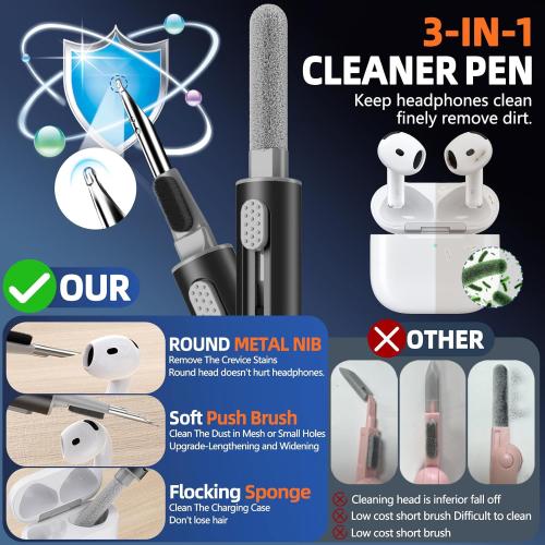 Inesore Compatible with AirPods 4th Generation Case,with Cleaner kit,Automatic Snap Switch Secure for New Airpods 4 Charging Cover [with Active Noise Cancellation] (2024)-Black
