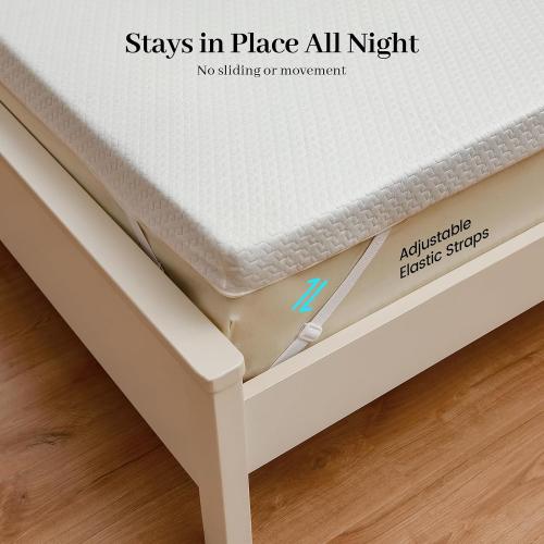 3 Inch Gel Memory Foam Mattress Topper Queen Size,  White