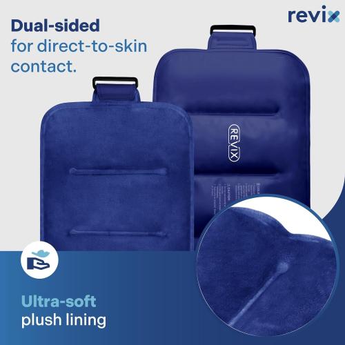 REVIX Ice Pack for Injuries Reusable Gel for Lower Back, Cold Packs for Back Shoulder, Elbow, Hip, Leg, Wrap Around Entire Knee, Soft Cold Compress,16 × 9 Navy