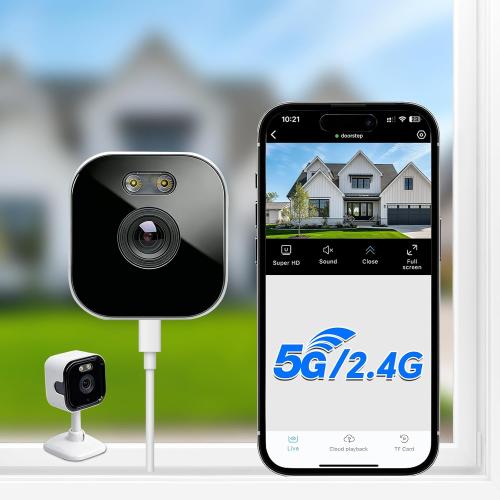 3MP 2K Window Camera, 2.4GHz & 5GHz WiFi Indoor Cameras for Home Security with Anti-Glare Full-Color Night Vision, AI Person & Motion Detection, 24/7 Recording, Two-Way Audio, Easy & Quick Install | 2.4GHz & 5GHz WiFi, Anti-Glare, Full-Color Night Vision, AI Person & Motion Detection, 24/7 Recording, Easy & Quick Install