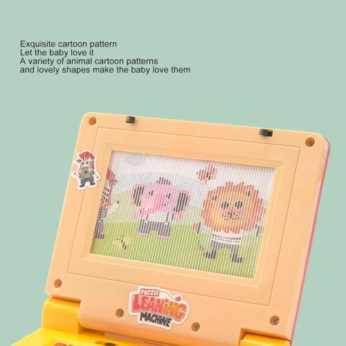 RiToEasysports Kids Learning Laptop, Plastic High Simulation Educational Toddler Learning Computer Toy with (Yellow Retractable Mouse) Electronic Toy