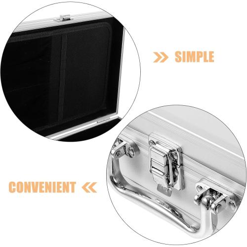 minkissy Aluminum Briefcase Tool Storage Box Lightweight Portable Multi-functional Aluminum Alloy Toolbox with Lock for Travel Work and Cosmetic Organization