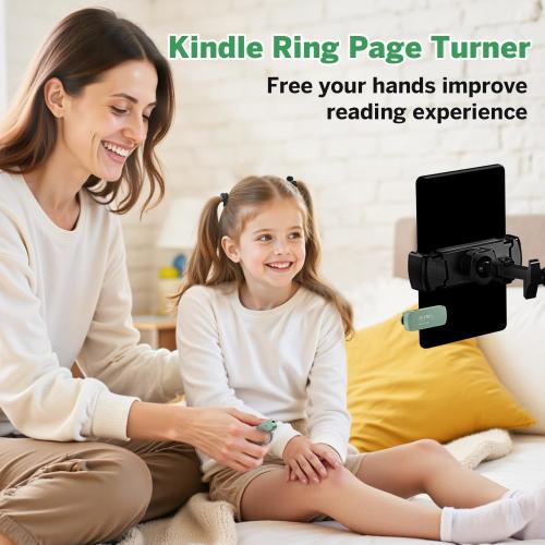 Page Turner Ring for Kindle,Remote Control for iPhone iPad Android Tablets E-Readers,Clicker Page Turner for Kindle Accessories for Camera Video Record&Shutter Selfie (Green)